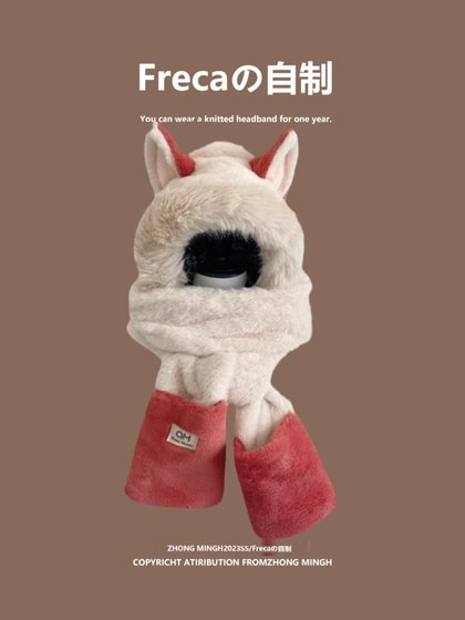 Fire Fox Ears 모자 스카프 장갑 통합 된 3- 인간 따뜻한 모피 스키 스카프 두꺼운 3 피스 세트 Fire Fox Ears 모자 스카프 장갑 통합 된 3- 인간 따뜻한 모피 스키 스카프 두꺼운 3 피스 세트