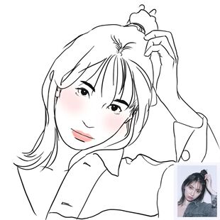 半写实漫画真人头像风格照片转手绘人物动漫黑白肖像简笔简约头像
