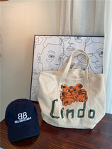 Excellent texture front and rear printing dual-purpose canvas bag cram school