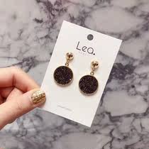 South Korea imported East Gate Lea autumn and winter New temperament black diamond earrings temperament fashion earrings