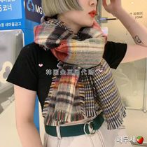 2020 autumn and winter South Korea East Gate memuse new double-sided plaid scarf scarf warm shawl women