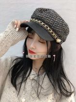 Now 2019 autumn and winter South Korea East Gate new chain color navy hat beret sun hat children