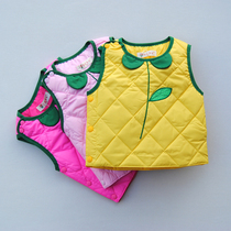 Autumn and winter clothes mens and womens baby down vest vest childrens solid color thickened liner down jacket Tide boy 90 white duck down