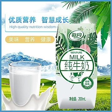 【牧同旗舰店】家庭装纯牛奶200ML*10盒2箱[20元优惠券]-寻折猪