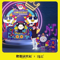 Childrens birthday decorations Party scene decoration props Boy hundred-day feast Girl hand holding card kt board background wall