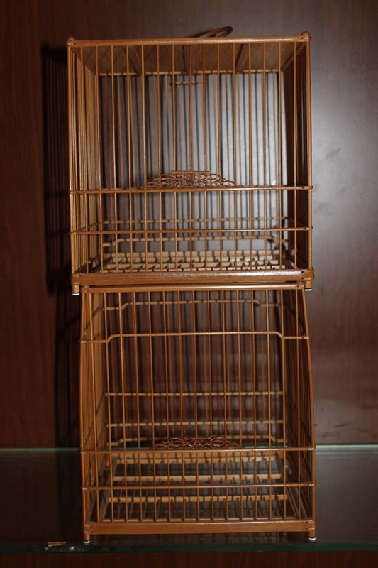 南京侯氏绣眼鸟笼临华款老竹煎竹香草门镶骨脚套笼绣眼亮笼绣眼笼