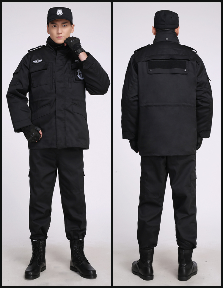 保安服作训服棉衣男冬季防寒棉服大衣加厚工作服制服套装保安冬装