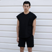 DRIOCO spring and summer sports vest mens loose short-sleeved breathable top Fitness training sleeveless casual flanging t-shirt