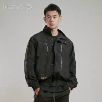 DRIOTOPIA autumn AND winter casual jacket mens fitness sports jacket trendy tooling wild black top DRIOCO