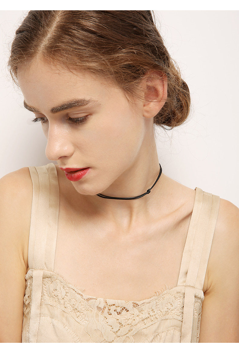 韩国网红同款黑绳颈带短款choker项圈简约项链女脖子饰品chic脖链