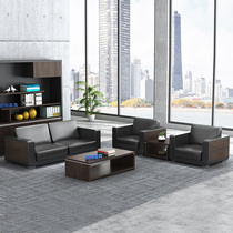 Office sofa coffee table combination Business reception guests three-person office chairmans office furniture sofa atmosphere