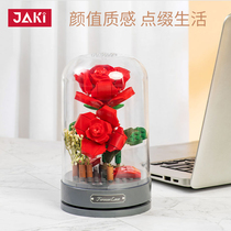 JAKI Canic Building Blocks Flower Soundbox Assembled Building Blocks Flowers Octaphonic Box Toys Send Bestie Girlfriends 7 New Years Gift