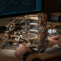 If State Wooden Solid Jigsaw Hand DIY3D High Difficulty Assembly Model Mechanical Night Town Puzzle Burning Toy