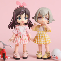 ob11 Baby clothes small skirt pleated skirt Uniform skirt strap skirt 12 points bjd doll clothes beautiful knot pig