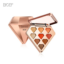 BOB Diamond Eye Shadow Pink Nine Color Pan Pearlescent Mesh Red hot Affordable Niche and Waterproof Soil Bean Mud Portable