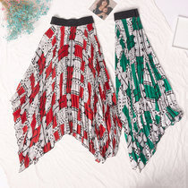 Lithuania Selected Design Sense Geometric Asymmetric Skirt 1904037D