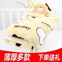 Infant baby bag can be removed and washed in winter season to thicken new born butterfly holding blanket cotton coral fleece