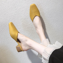 The summer with the sandals and slippers surest ban tuo shoes female summer outer wear ins chao wang red chunky-heel belt with high heels