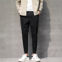 Korean slim close-fitting pants 2021 summer new men handsome casual versatile small feet overalls long pants