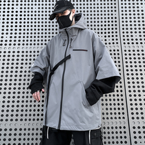 Tide Card Fake Two Outdoor Assault Clothes Men 2022 Spring New Trends Advanced Senses Loose Tooling Jacket Jacket