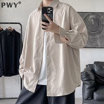 Boomer Long Sleeve Shirt Male Spring Harbor Wind Day System Loose Outside Wearing Lining Cloths 100 Huppie Handsome-inch Shirt