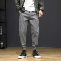 Chao brand autumn and winter Yu Wenle Japanese loose large size small foot tie pants mens overalls Harlan casual long pants