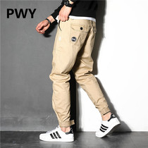 Tide brand 2021 spring and autumn pants mens Korean overalls casual slim-fit Harun straight leggings closed pants