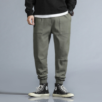 Tide brand 2021 autumn and winter new overalls mens trend closed small pants casual leggings loose harem pants