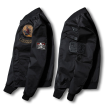 Tide brand 2021 autumn and winter new bomber jacket mens cotton thickened cotton coat embroidered large size baseball cotton jacket