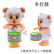Classic winding clockwork toy on the spin drum swing drum sheep drum educational childrens toys kindergarten gift