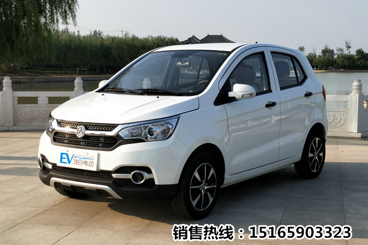 鸿日电动汽车成人新能源款四轮电动车助力代步车油电两用铁壳轿车