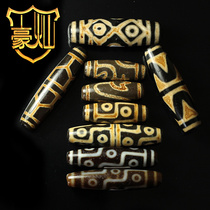 Tibet old mine Tianzhu necklace Original stone bracelet Hand string Tianye 369 eyes chalcedony genuine Cinnabar Tianzhu pendant