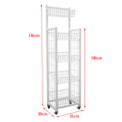 Umbrella and rain gear display rack hotel storage supermarket lobby floor small mobile rack goods with casters
