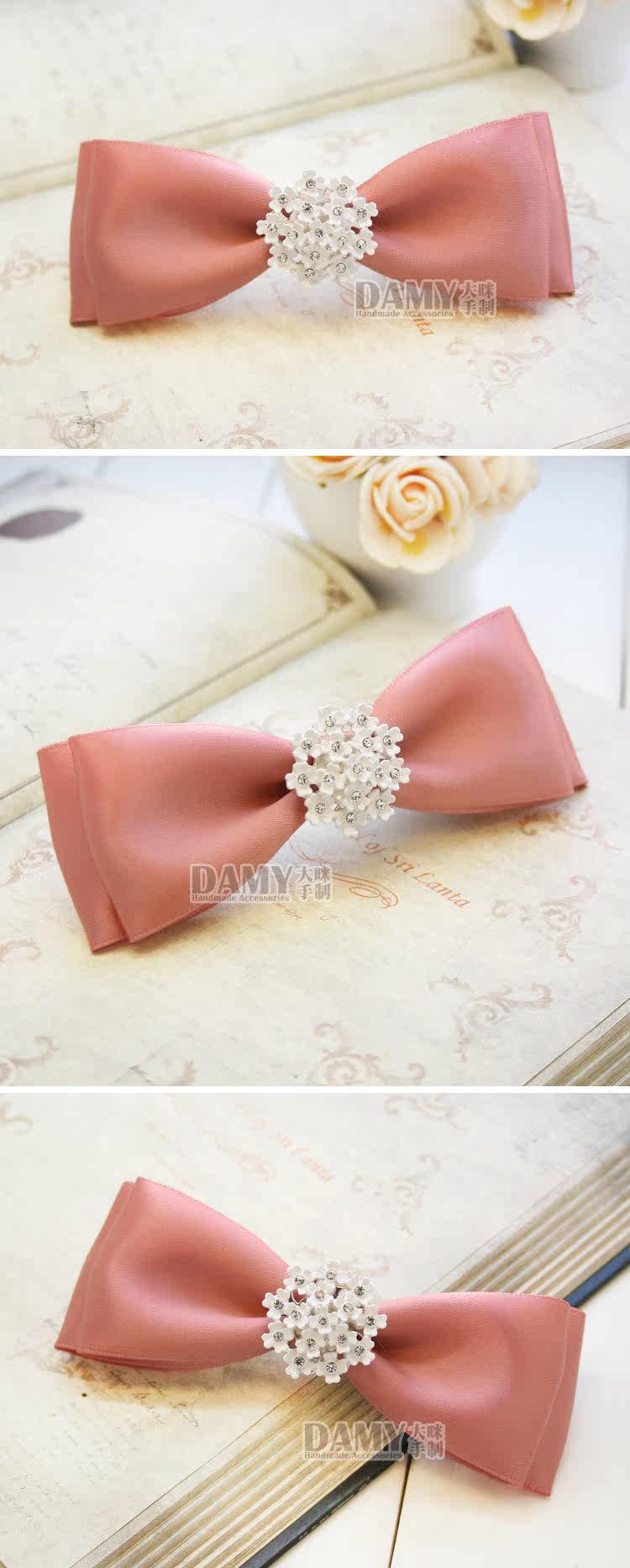 韩版饰品 韩式缎带发饰 蝴蝶结发饰发夹 韩国发卡子 日系头花710