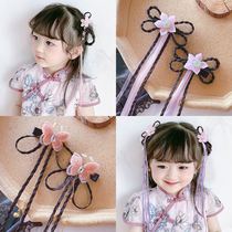 Hanfu headdress girl Summer baby fake hair accessories female treasure hairclip children bow small hair card summer ancient style