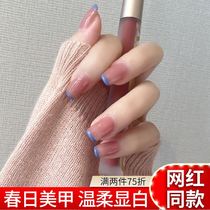 2021 net red explosion wearing armor summer nail patch summer nail art finished products directly paste the long nail piece