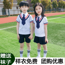 Kindergarten graduation photo clothes Childrens class Childrens school uniforms suit English Lengfeng Graduation photos of the costumes