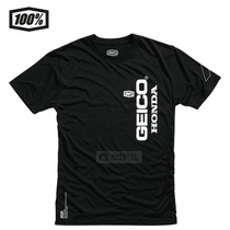 20pcs US 100% Geico Cooperative Casual T-shirt Car Racing Short Sleeve Factory Team Sports Tops