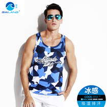 Gailang new summer slim and breathable seaside holiday Mens vest loose and comfortable sweat-absorbing stretch Sports mens sweatshirt