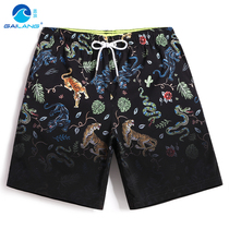 Gina Hawaii Vacation Beach Pants Mens Speed Dry Loose Flat Corner Mens Swimming Pants China Wind Printed Casual Tide Shorts