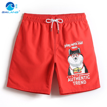 Cover waves fast dry beach pants men have lined loose five-point hot spring swimming pants seaside holiday size shorts big pants