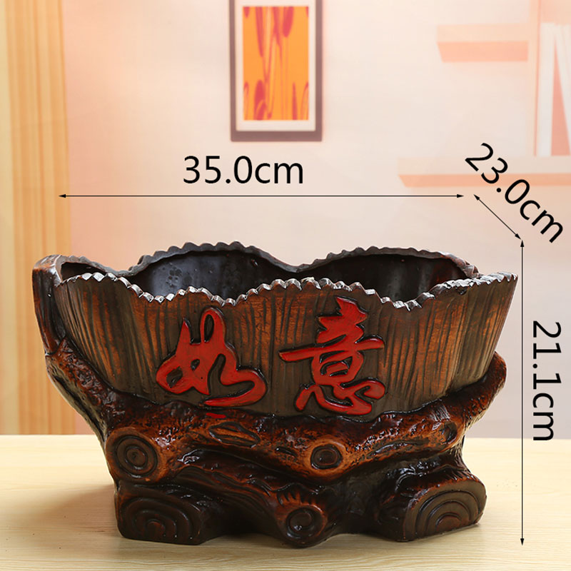 European rich tree potted flower pot luck, ganoderma lucidum large ceramic contracted retro ruyi king banyan tree flower pot