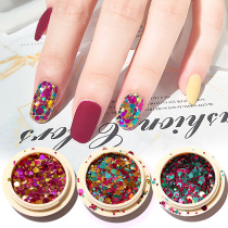 2022 New Super Shiny Net Red Meme Seven Color Mix size round bright sheet patch nail decorations