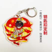 Transparent acrylic keychain custom customized personality pendant Cartoon live star photo gift to figure custom