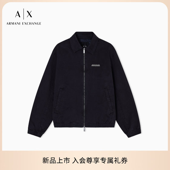 ARMANI EXCHANGE/Armani autumn new men's cotton long-sleeved lapel zipper jacket ARMANI EXCHANGE/Armani autumn new men's cotton long-sleeved lapel zipper jacket