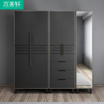 Nordic wardrobe assembly Simple modern economical two-door solid wood wardrobe Small apartment simple wardrobe Bedroom