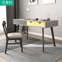 Modern Nordic desk Book chair Bookcase set Simple small apartment study Computer desk combination Office writing desk