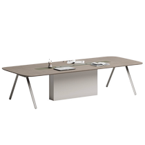 Conference table simple modern negotiation light luxury table and chair combination office long oval 8-person large and small conference table