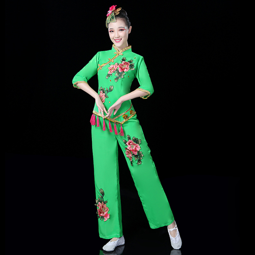 Chinese folk dance costumes for women Yangko costume season northeast ethnic costume fan dance square dance suit performance dress female 