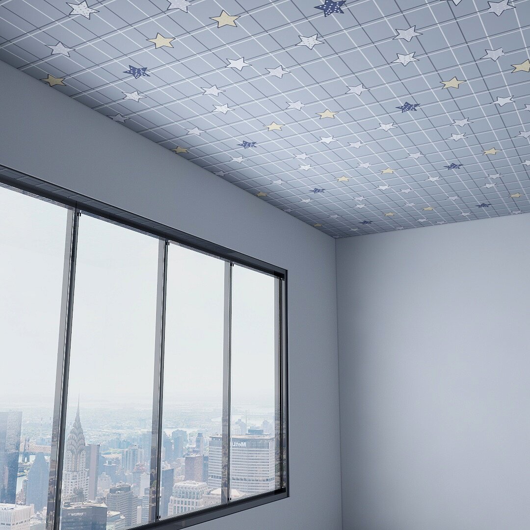 屋顶装饰遮丑布翻新天花板遮挡农村吊顶瓦房卧室大简易防尘出租房